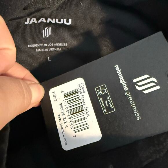 Jaanuu Cloud Hybrid Fleece Jacket, Black, L M60016 - Picture 5 of 7